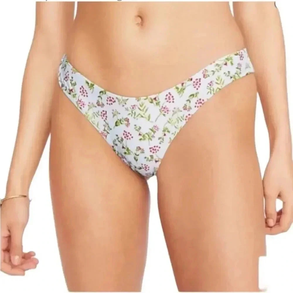 J Crew Curved waist cheeky bikini bottom in cloud meadow floral Size XXL NWT